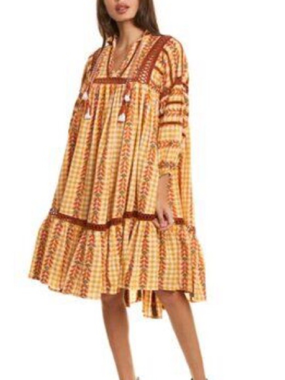 Dodo Bar Or Elena Combo Dress Golden Yellow Size‎ Small